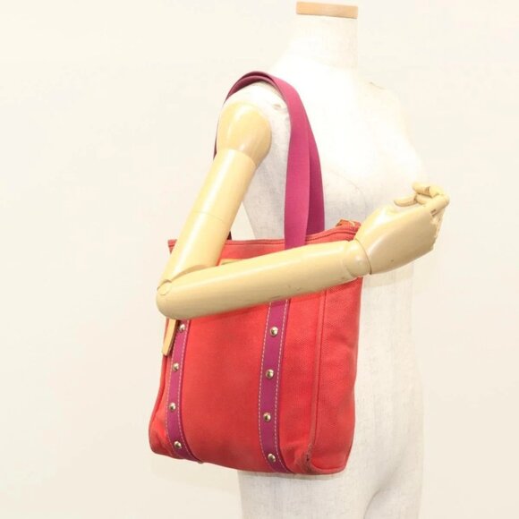 LOUIS VUITTON Antigua Cabas MM Tote Bag Red M40034 LV Auth BA1930 - Picture 14 of 16